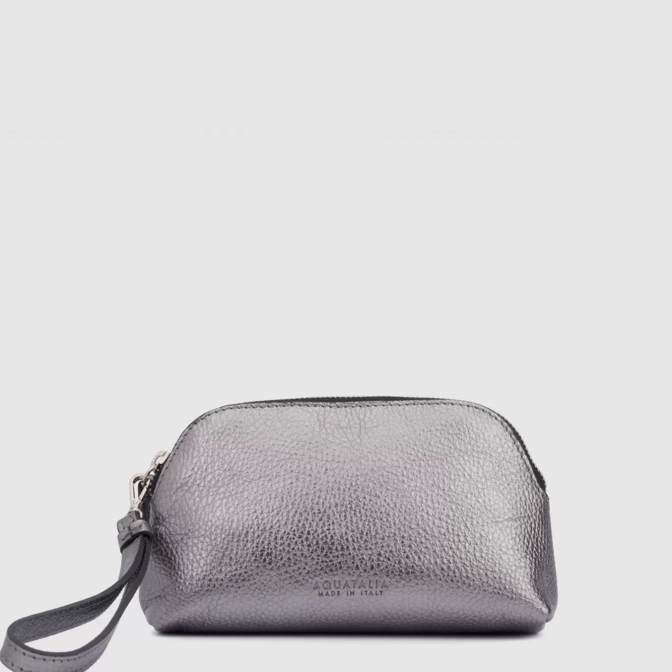 Women Aquatalia Handbags | Medium Zip Wristlet Silver