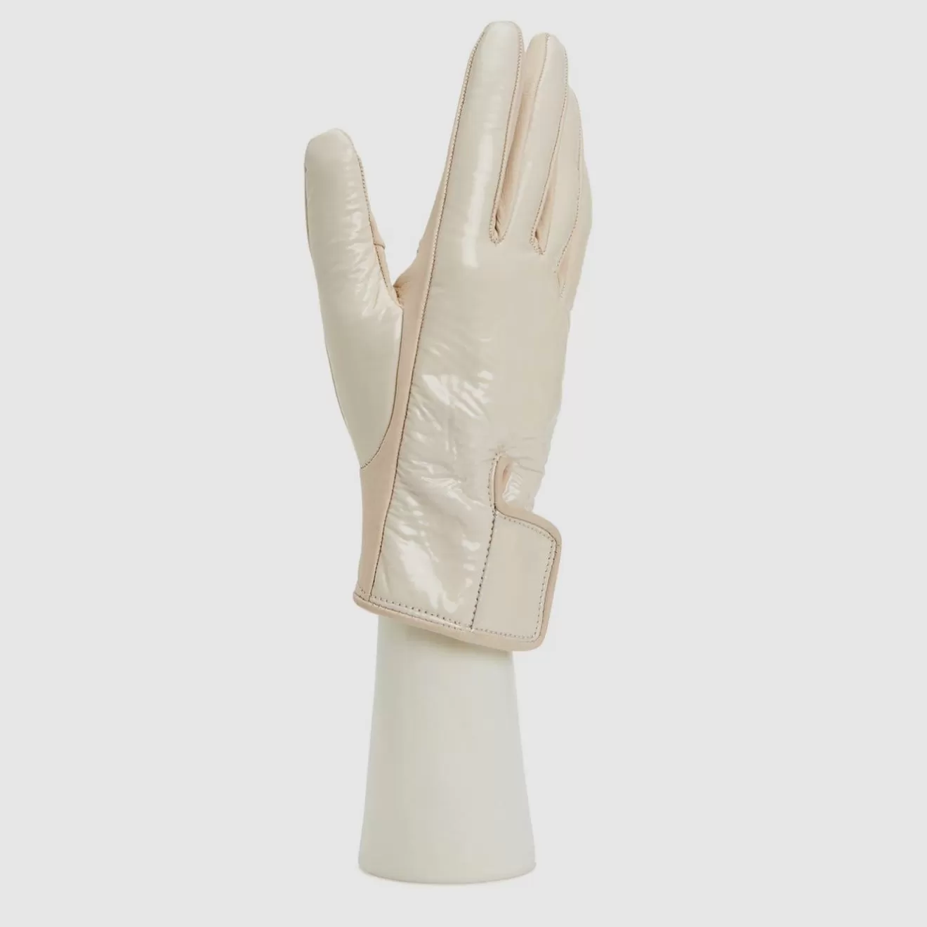 Women Aquatalia Gloves | Patent Leather Glove Taupe