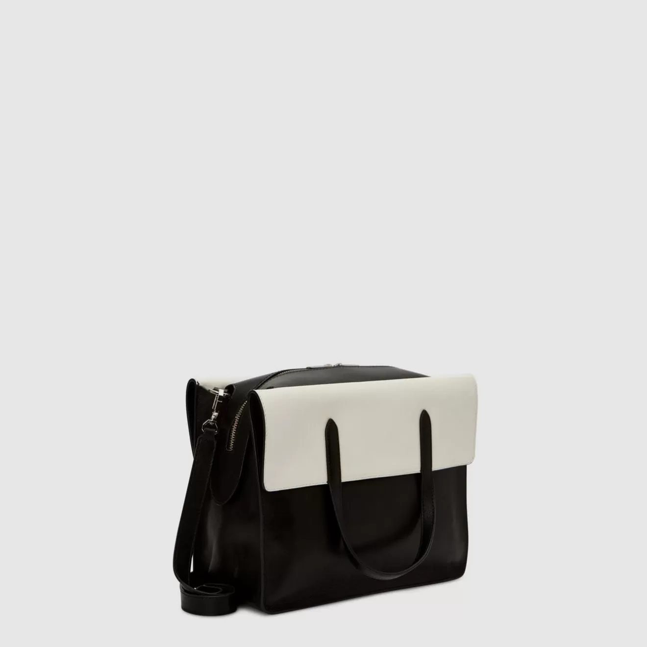 Women Aquatalia Handbags | Petra Tote Black/Off White